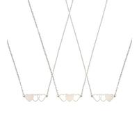 AMOR SPES 3Pcs Sister Wish Necklace Heart Charm Matching Necklace With Card BFF Best Friends Pendant Necklace Friendship Necklaces Family Couple Gift Big Middle Little Sister (Silver)