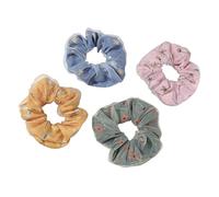 AMOR SPES 4 Pack Hair Scrunchies Set Cute Printing Elastic Tie Summer Hair Accessories Hair Tie Rope Hair Band For Women (Flower1)