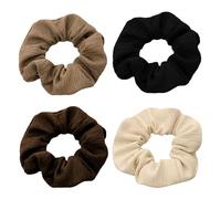 AMOR SPES 4pcs Fabric Hair Scrunchies Set Hair Tie Hair Ring Rope Hair Loop Hair Accessories Hair Band for Women (A)