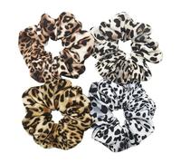 AMOR SPES 4PCS Leopard Print Hair Rope Hair Band Hair Tie for Women Girls Headband Hair Scrunchies Set Hair Accessories (B)