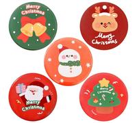 AMOR SPES 5pcs Christmas Brooch Pins Snowman Christmas Tree Reindeer Santa Claus Christmas Bell Breast Pin Xmas Badge Gifts for Family Friends