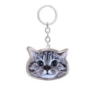 AMOR SPES Cute Cats Key Chain Family Friends Gifts Kitty Key Ring for Women Men Love Pets (D)