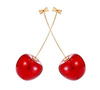 AMOR SPES Cute Earring 18K Gold Plating Cherry Stud Earrings for Women Girl Girlfriend Wife Family Best Friends Gifts Earring For Summer Beach (Small Red)