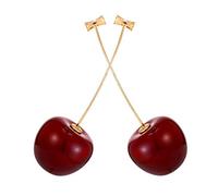 AMOR SPES Cute Earring 18K Gold Plating Cherry Stud Earrings for Women Girl Girlfriend Wife Family Best Friends Gifts Earring For Summer Beach (Large Dark Red)