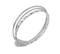 AMOR SPES Tassel Silver Bracelet for Women Mother's Day Birthday Christmas Gifts for Women Mom Wife Girls Sister Best Friend Bangle