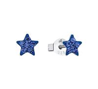 Amor stud earrings 925 sterling silver girls' children's earrings, with crystal glass, 0.6 cm, silver, star, comes in jewelry gift box