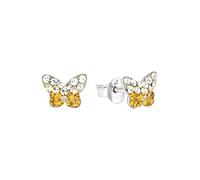 Amor stud earrings 925 sterling silver girls' children's earrings, with Preciosa, 0.6 cm, silver, butterfly, comes in jewelry gift box