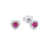 Amor stud earrings 925 Sterling silver girls children's earrings, with zirconia synth., 0.6 cm, pink, heart, comes in jewelry gift box, 2021187