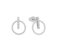 Amor Stud Earrings 925 Sterling Silver Ladies Earrings, With Cubic Zirconia Synth, 1.1 Cm, Silver, Comes In Jewelry Gift Box, 2026204