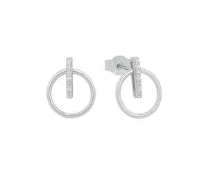 Amor Stud Earrings 925 Sterling Silver Ladies Earrings, With Cubic Zirconia Synth, 1.1 Cm, Silver, Comes In Jewelry Gift Box, 2026204
