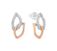 Amor Stud Earrings 925 Sterling Silver Ladies Earrings, With Cubic Zirconia Synth, 1.5 Cm, Bicolor, Comes In Jewelry Gift Box, 2026209