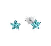 Amor stud earrings 925 Sterling silver girls children's earrings, with crystal glass, 0.6 cm, turquoise, star, comes in jewelry gift box, 9209859