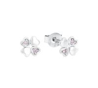 Amor Stud earrings Ear jewelry, with Zirconia synth., 6 cm, Pink, Shamrock, Comes in jewelry gift box, 2021275