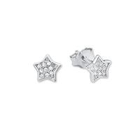 Amor stud earrings 925 Sterling silver girls' children's earrings, with zirconia synth., 0.6 cm, silver, star, comes in jewelry gift box