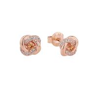 Amor stud earrings 925 Sterling silver women's earrings, with synthetic zirconia, 0.8 cm, apricot, comes in jewelry gift box, 9271412