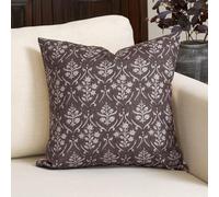 Amor Virisso Floral Pillow Covers 18x18 Inch Farmhouse Block Print Pillow Cover Accent Square Neutral Modern Decorative Throw Pillow Covers for Living Room Couch Bed Sofa Chair, Dark Brown