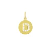 amor - Women's Pendant 925 Silver - Gold/Gold Plated - With Zircon - Letter D-Design - AMR-P0023