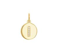 amor - Women's Pendant 925 Silver - Gold/Gold Plated - With Zircon - Letter Design I - AMR-P0019