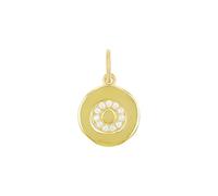amor - Women's Pendant 925 Silver - Gold/Gold Plated - With Zircon - Letter Design O - AMR-P0014