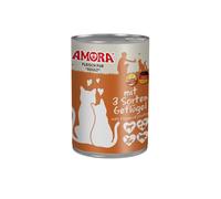 AMORA Cat Can Pure Meat With 3 Varieties Of Poultry 6 X 400G