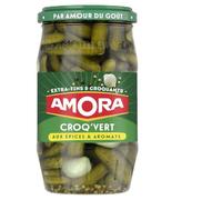 AMORA - Croq'Vert Extra Fine Pickles - Deliciously crunchy and a unique taste - Jar 370g
