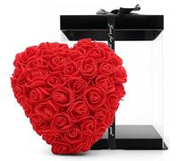 Amora XO Valentines Gifts for Her - Artificial Rose Heart Valentines Gift, Romantic Birthday Present for Women