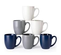 AmorArc 16oz Coffee Mugs Set of 6, Large Ceramic Coffee Mugs for Man, Woman, Dad, Mom, Modern Coffee Mugs with handle for Tea/Latte/Cappuccino/Cocoa. Dishwasher&Microwave Safe, Multi-Color