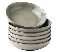 AmorArc 8.5'' Large Pasta Bowls, 36oz Stoneware Pasta Serving Bowls Set of 6 for Kitchen, Wide Bowls for Pasta,Salad,Oatmeal, Microwave Safe, Reactive Glaze, APB007
