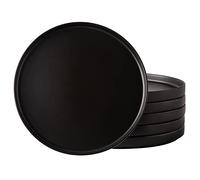 AmorArc Ceramic Dinner Plates Set of 6,10.0 Inch Matte Stoneware Plates Set | Handmade Modern Flat Dinnerware Dishes Set,Microwave& Dishwasher Safe,Scratch Resistant-Black
