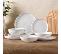 AmorArc Ceramic Dinnerware Sets for 4, 12Pcs Plates and Bowls Sets Dishes