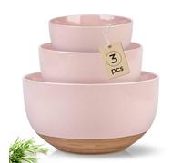 AmorArc Ceramic Mixing Bowls|Nesting Bowls Set of 3 for Kitchen|Stoneware Serving Bowls with Rustic Terracotta Underside for Mixing,Cooking,Baking,Salad| Microwave & Dishwasher Safe 4.6/2.8/1.3 Qt