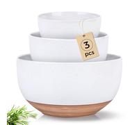 AmorArc Ceramic Mixing Bowls|Nesting Bowls Set of 3 for Kitchen|Stoneware Serving Bowls with Rustic Terracotta Underside for Mixing,Cooking,Baking,Salad| Microwave & Dishwasher Safe 4.6/2.8/1.3 Qt