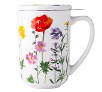 AmorArc Porcelain Tea Mug with Infuser and Lids, 18 Oz Tea Cup Strainer with Tea Bag Holder for Loose Leaf Tea, Tea Steeping Coffee Mug for House-warming Wedding Birthday Gift, ATC037