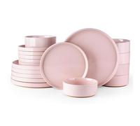 AmorArc Stoneware Dinnerware Sets for 6,18Pcs Plates and Bowls Set
