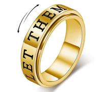 AmorArtSky Fidget Ring for Women - Let Them Spinner Ring for Anxiety & Stress Relief,Stainless Steel Anxiety Ring | Must-Have Gift for Her,Silent Sensory Toy for Work, Enamel Jewelry,Sizes 6-10