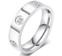 AmorArtSky Love Ring 18k Gold Silver Rings ：Friendship Ring With Screw Design Inlay Cubic Zirconia Stainless Steel Wedding Promise Bands Jewelry Mother's Day Birthday Gifts for Women, Size 6-10, 6 7 8