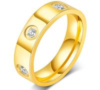 AmorArtSky Love Ring 18k Gold Silver Rings ：Friendship Ring With Screw Design Inlay Cubic Zirconia Stainless Steel Wedding Promise Bands Jewelry Mother's Day Birthday Gifts for Women, Size 6-10, 6 7 8
