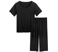 Amorbella Cooling Pyjamas Women Moisture Wicking Pajamas Set Night Sweats Pjs Sleepwaer(Black, Small)