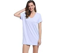 Amorbella Cooling Viscose Made from Bamboo Nightdress for Women S-XXL | Sweat Wicking, Short Sleeve, Ultra Soft, Lightweight Night Dress, Nightwear for Hot Sleepers