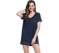 Amorbella Cooling Viscose Made from Bamboo Nightdress for Women S-XXL | Sweat Wicking, Short Sleeve, Ultra Soft, Lightweight Night Dress, Nightwear for Hot Sleepers