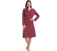 Amorbella Winter Nightdress Brushed Cotton Long Sleeve Warm Sleep Dress for Women Petite (Snowflake, Small)