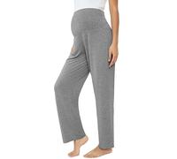 Amorbella Womens Maternity/Pregnancy/Pregnant Long Lounge/Sleep Pants Over The Belly(Grey,XXL)