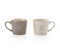 Widdop Anniversary Mug Set - 40 Wonderful Years, Grey and White
