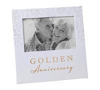 Amore 50th Photo Frame Silver White Finish
