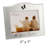 Amore 60 Years Together Two Tone Silver Frame Beaded Edge 7"x5"