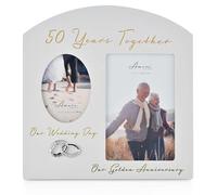 Amore by Juliana 50th Anniversary Then and Now Photo Frame - 6"x4"