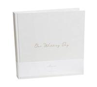 Amore By Juliana - 'Our Wedding Day' Grey Floral Photo Album - 5" x 7" / 50 pages - Keepsake Marriage Gift & Present