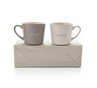Amore by Juliana Set of 2 Grey & White Mugs - Always & Forever Amore by Juliana Multicolor