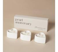 Amore by Juliana Set of 3 Heart Candles - 30 Years in White Amore by Juliana White