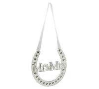 Wedding Day Gift Silver Plated Diamante Horseshoe - Mr & Mrs